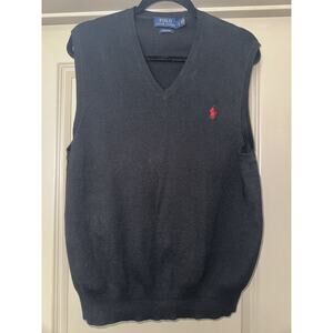Men's Polo Ralph Lauren V-Neck Pima Cotton Golf Pullover Sweater Vest Sz L